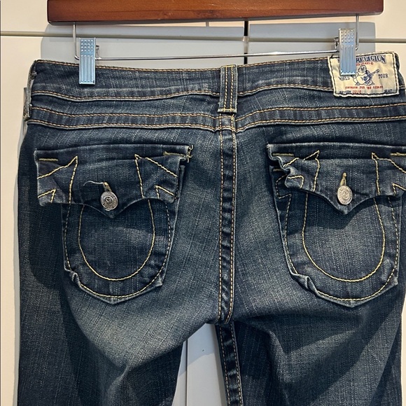 True Religion Julie Women’s Size 30 Low Rise Skinny Dark Blue Jeans Y2K - Picture 10 of 13